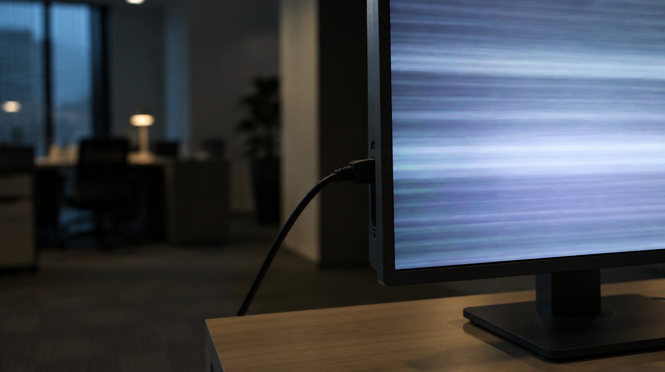 Écran de PC qui scintille avec des bandes horizontales